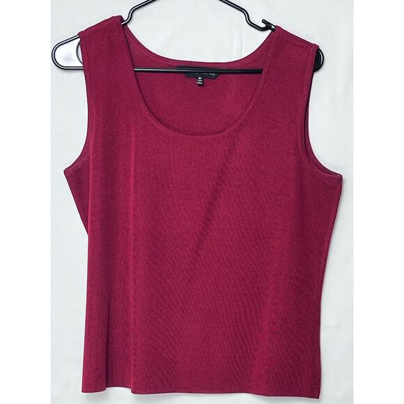 Ming Wang Women's Size Medium Red Sleeveless Blazer Pull Over Tank Top - Picture 1 of 6